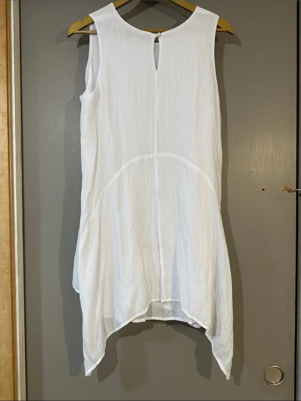 Fever White Sleeveless Dress Large Flowy Layered Boho Tunic